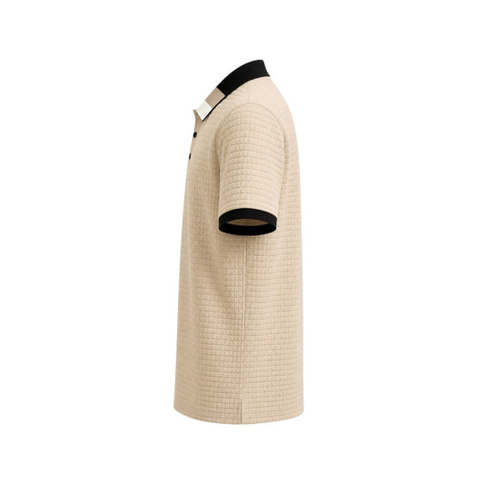 The Howling Wolff Beige Textured Knit Polo
