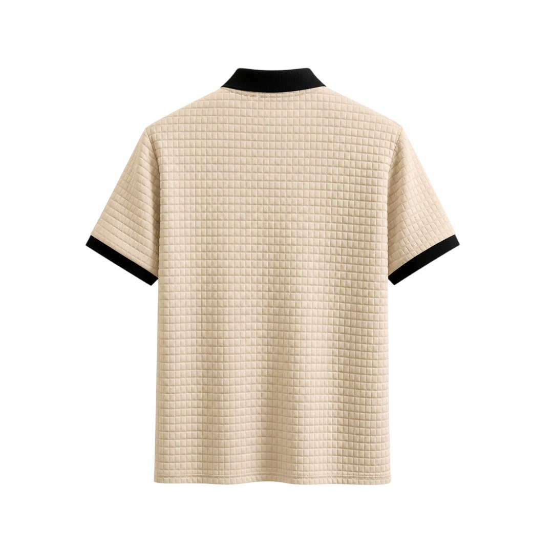 The Howling Wolff Beige Textured Knit Polo