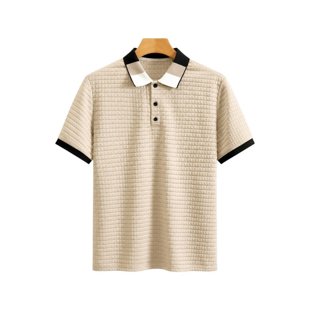 The Howling Wolff Beige Textured Knit Polo
