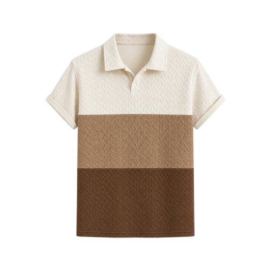 The Howling Wolff Men's Premium Color Block Textured Knit Polo Shirt